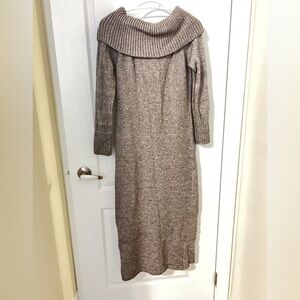 Cozy Brown Knit Sweater Dress